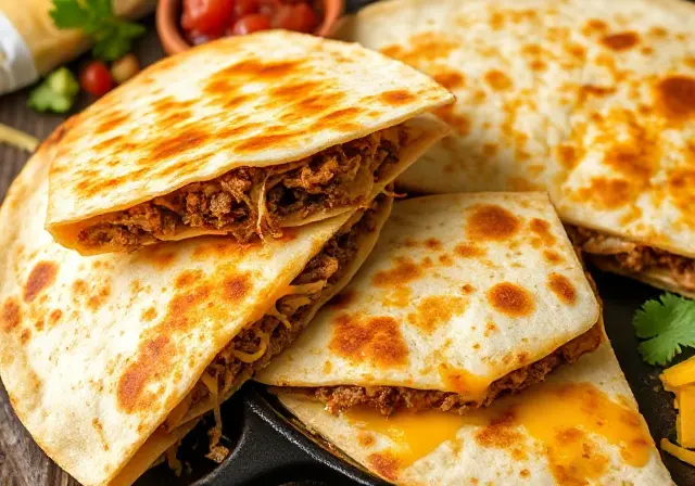 Easy Beef Recipes : Cheesy Beef Quesadillas