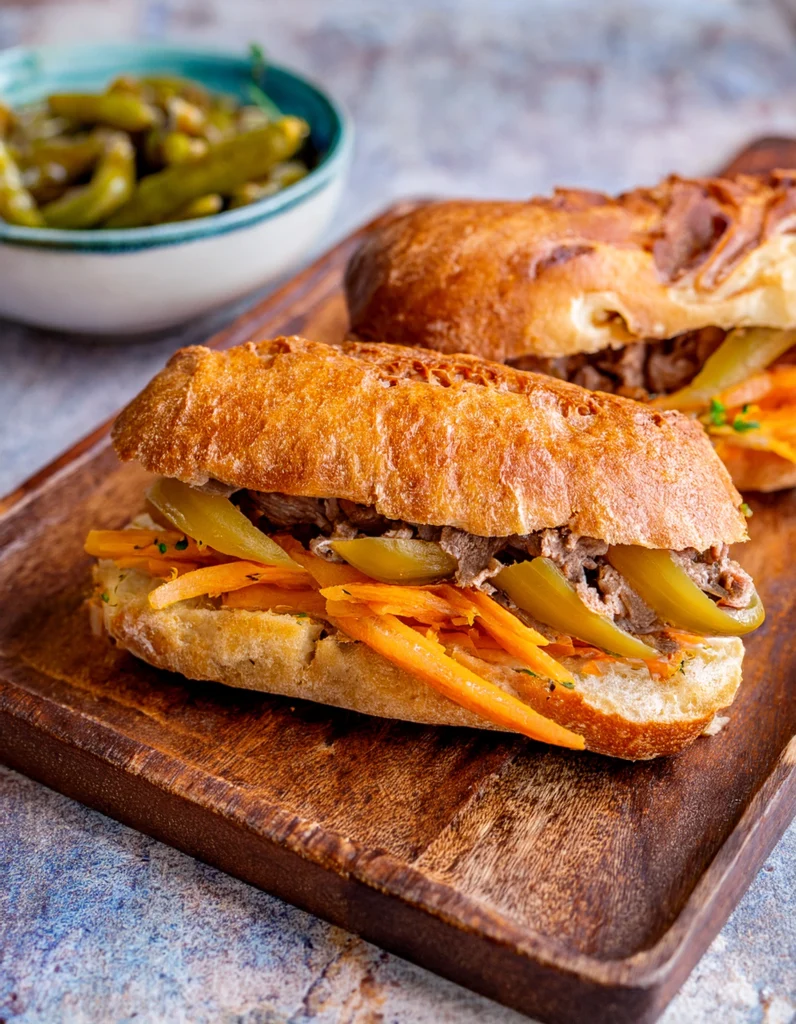 Quick-pickled cucumbers, carrots, or jalapeños add a bright, acidic contrast.