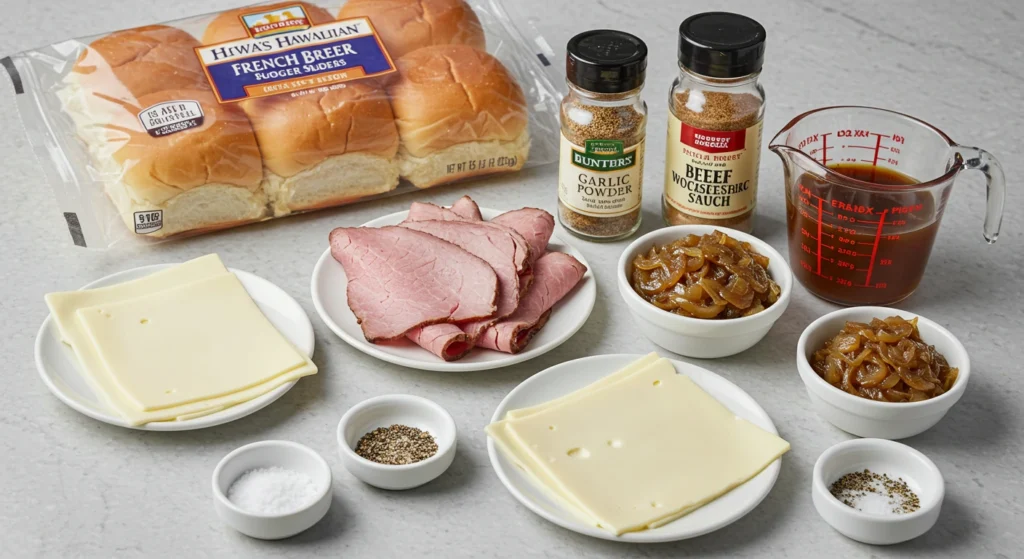 French Dip Sliders ingredients
